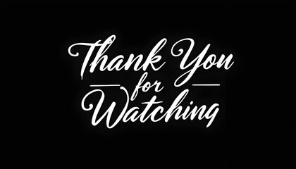 Minimalistic end screen design featuring a dark background with large white text reads 'THANK YOU' with a red bar containing the text 'FOR WATCHING' in white, creating a professional and engaging outr