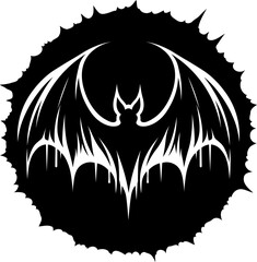 Bat with circular black background