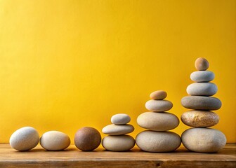 Minimalist Stone Arrangement on Earthy Backdrop