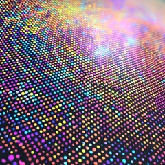 Obraz premium Vibrant Pattern of Tiny Metallic Glowing Dots on Dark Background
