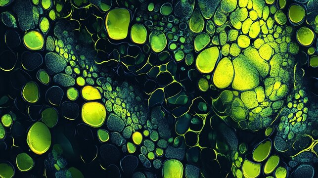 A vector illustration of a radioactive lizard skin texture with pulsating toxic green bioluminescence.