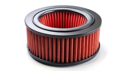 Round Automotive Air Filter Isolated on White Background - High-Resolution Stock Photo