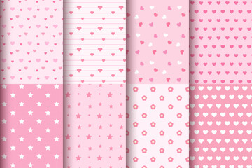 Set of geometric seamless patterns