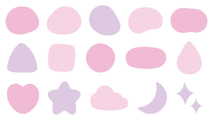 ピンクカラーのゆるいシェイプのかわいいフレームセット