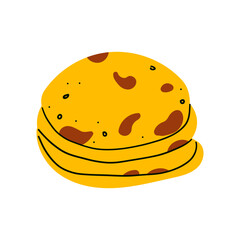 Tortilla. Pita bread. Mexican food, cuisine. Delicious snack, design element for menu, advertising.