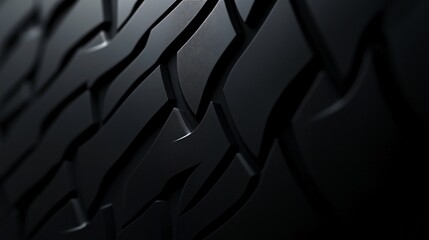 Sleek Modern Texture of Black Rubber with Detailed Tread Design