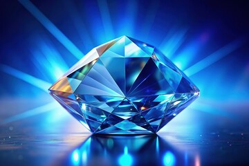 Shimmering Blue Crystal on Azure Canvas