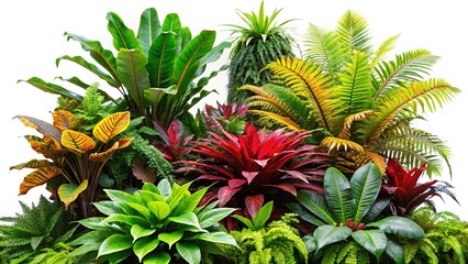 Obraz premium Silhouette Photography of Lush Tropical Foliage Plants against White