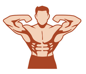 Fototapeta premium Bodybuilder Logo Chest man Vector Fitness Symbol Design Icon Illustration