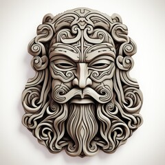 Naklejka premium Bold and Abstract Mask of the Scandinavian Gods in Ignorant Style