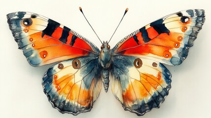 Watercolor illustration of cute butterfly wings, perfect for crafting, design projects, and nature-themed branding