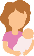 Mother With Newborn Baby Illustration