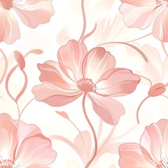 Elegant Pink Floral Seamless Pattern: Watercolor Style Blossom Design