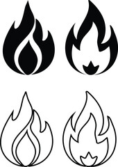 Fire Flame Icons Set