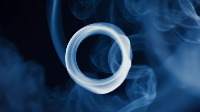 moke Rings Expanding in Slow Motion Black Background Cinematic Animation