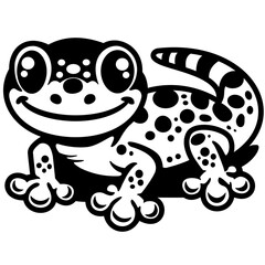 Cute Gecko | Gecko | Smiling Gecko | Leopard Gecko | Cute Little Lizard | Reptile Gecko | Lizard Gecko | Lizard Lover | Original Illustration | Vector and Clipart | Cutfile and Stencil