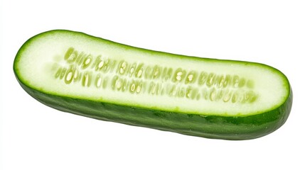 Fresh Cut Cucumber on White Background Ideal for Healthy Recipes