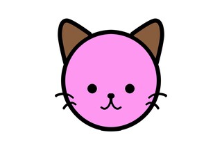 可愛い猫の顔、イラスト
