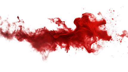 Red smoke effect floating on transparent background