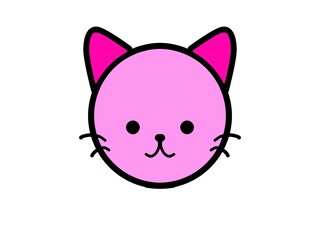 可愛い猫の顔、イラスト