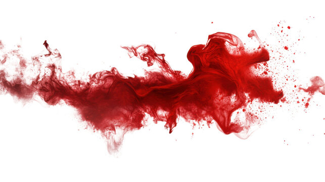 Red smoke effect floating on transparent background - Powered by Adobe