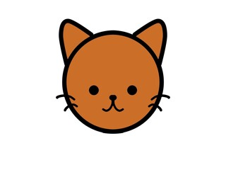 可愛い猫の顔、イラスト