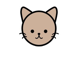 可愛い猫の顔、イラスト
