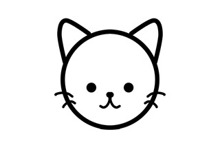 可愛い猫の顔、イラスト