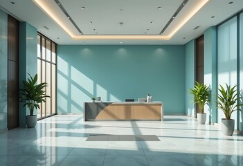 Fototapeta premium Modern Office Reception Area With Natural Light