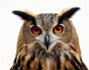 Fototapeta premium Generated image Portrait of Eurasian Eagle-Owl, Bubo bubo, a species of eagle owl,