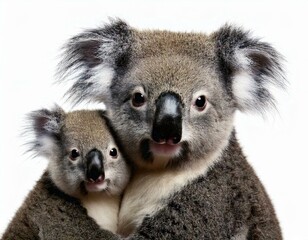 Fototapeta premium Portrait of Koala bears, 4 years old and 9 months old, Phascolarctos