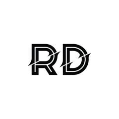 Obraz premium RD monogram logo design letter text name symbol monochrome logotype alphabet character simple logo