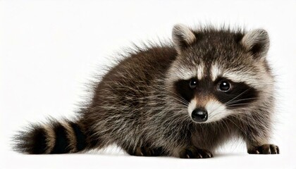 Fototapeta premium raccoon (9 months) - Procyon lotor in front of a white background