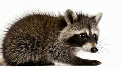 raccoon (9 months) - Procyon lotor in front of a white background