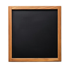 A classic blackboard with a wooden frame, slightly worn, perfect for menus, announcements, or educational purposes, isolated on a white background.