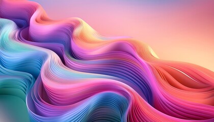 Fototapeta premium abstract colorful wave background. Stylized abstract art with flowing colorful wave patterns on a soft colorful background, modern flat design