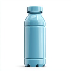 cylindrical sports water bottle mockup with a squeezable body, isolated on a clean white background