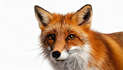 Red Fox, Vulpes vulpes, 4 years old, in front of white background