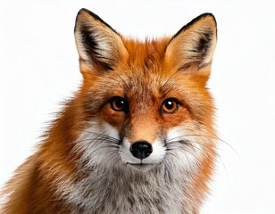 Fototapeta premium Red Fox, Vulpes vulpes, 4 years old, in front of white background