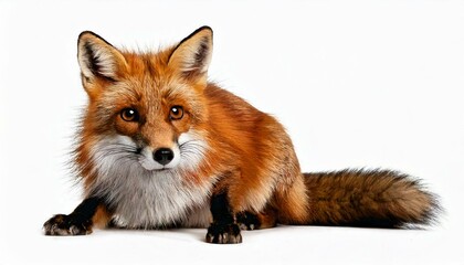 Red Fox, Vulpes vulpes, 4 years old, in front of white background