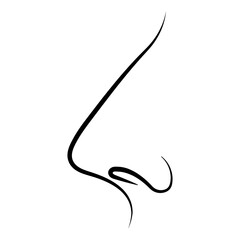 Black and White Human Nose Outline, Side View