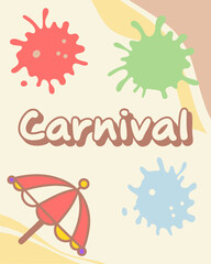 Mardi gras carnival background with colorful and decorative vector elements