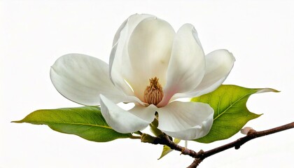 Obraz premium tender white magnolia flower isolated white background