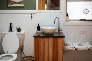 white timber bathroom vanity bright tap sink vanity