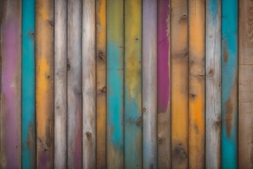 Wooden grunge background of old multicolored battered boards
