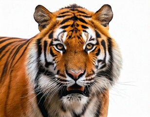  Tiger lying down isolated on white 