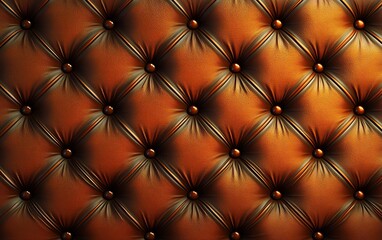 Fototapeta premium Brown tufted leather upholstery texture background.