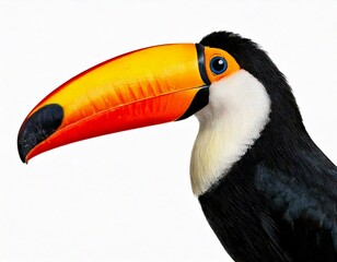 Naklejka premium Toucan toco, Ramphastos toco, isolated on white 