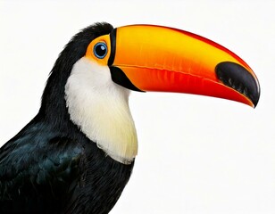 Naklejka premium Toucan toco, Ramphastos toco, isolated on white 