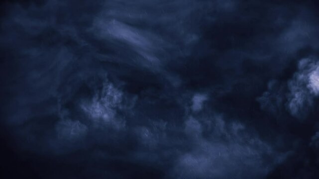 Flying through the Gray Sky Thunderstorms clouds. Background, Digital Composition.